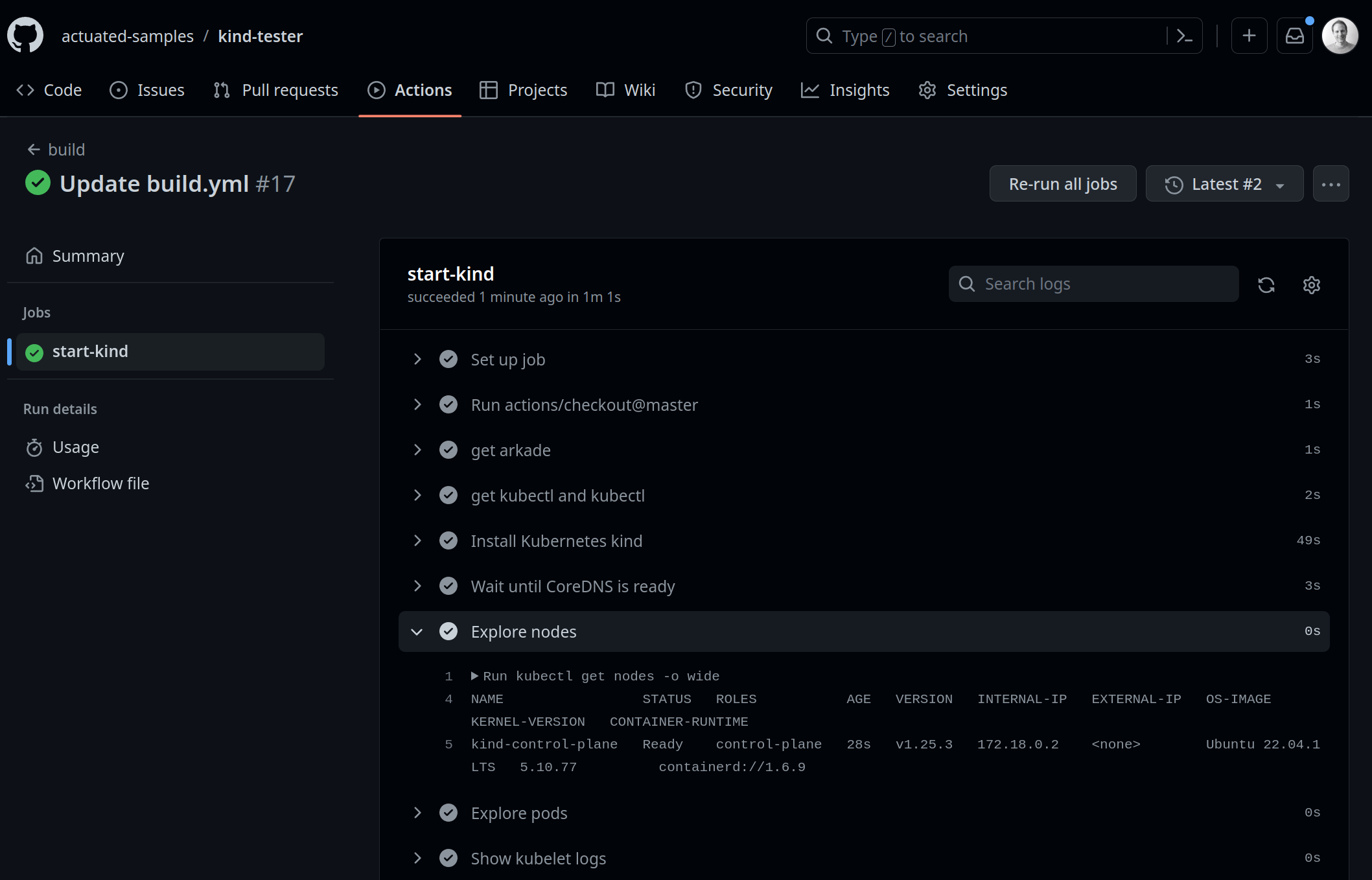 Setting up an Arm KinD cluster took about 49s